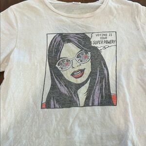 Re/Done Hanes classic tee vote is your super power made in USA